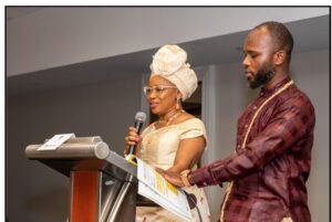 Mrs Bunmi Parker Shokoya speaking during INC-USA convention plenary session